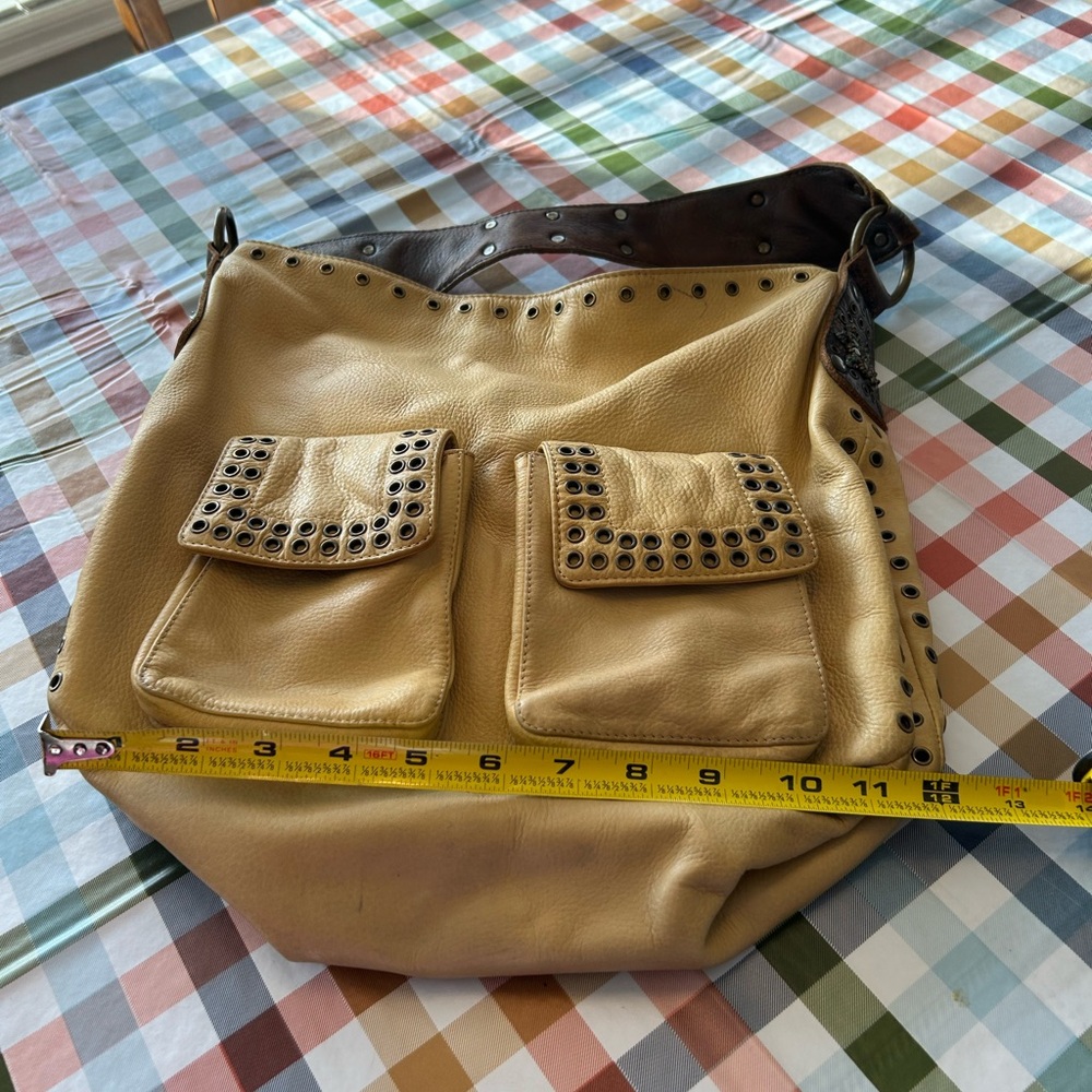 Betsey Johnson Beige Hobo Bag with Black Studs - Picture 7 of 8